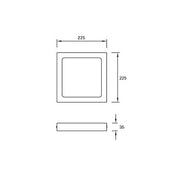 Ceiling Light Ip23 Easy Square Surface 225mm Led 15.5w 4000k White 1508lm SKU: TC-0169-BLA - Toplightco