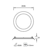Downlight Ip23 Easy Round Ø295mm Led 19.7w 3000k White 1692lm SKU: TC-0203-BLA - Toplightco