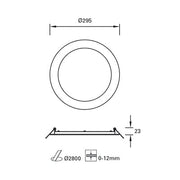 Downlight Ip23 Easy Round Ø295mm Led 19.7w 4000k White 1692lm SKU: TC-0204-BLA - Toplightco