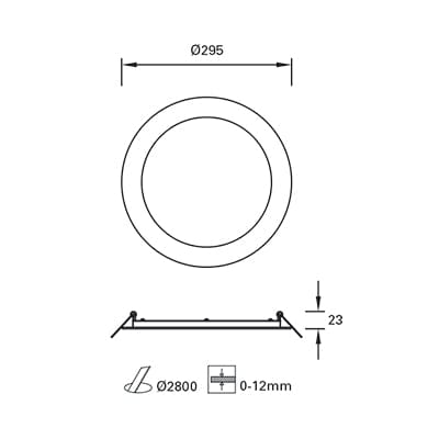 Downlight Ip23 Easy Round Ø295mm Led 19.7w 4000k White 1692lm SKU: TC-0204-BLA - Toplightco