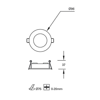 Accessorie Ip65 Mix Frame 96mm White SKU: TC-0220-BLA - Toplightco