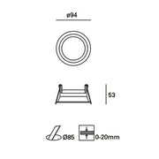 Accessorie Ip23 Mix Frame 94mm White SKU: TC-0303-BLA - Toplightco