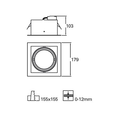 Downlight Ip23 Cardan Simple Gu10 8w White SKU: TC-1500-BLA - Toplightco
