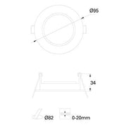 Accessorie Ip23 Mix Frame 95mm White SKU: TC-1901-BLA - Toplightco