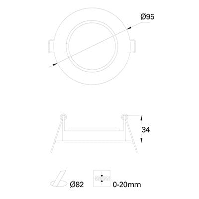 Accessorie Ip23 Mix Frame 95mm White SKU: TC-1901-BLA - Toplightco