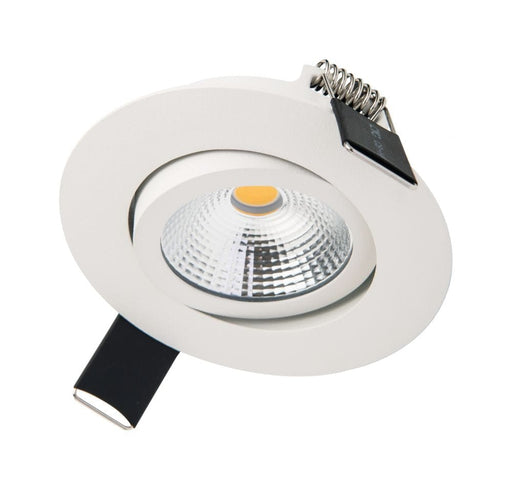 Lux Ultra Slim Tilt 6.5w LED Downlight (matt white, IP40, 3000k, 650lm, 36° beam) - Toplightco