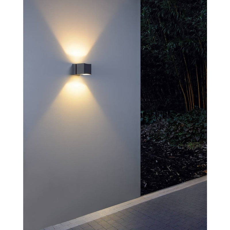 SLV 1000335 SQUARE TURN, QT14, outdoor wall light, silver-grey, max. 42W, IP44 - Toplightco
