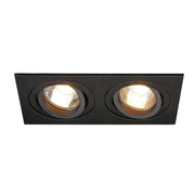 SLV 113492 NEW TRIA II GU10 downlight, rectangular, matt black, max. 2x50W, incl. clip springs - Toplightco