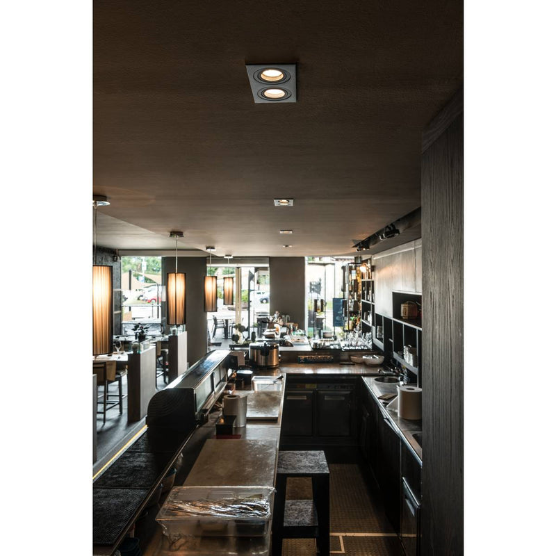 SLV 113492 NEW TRIA II GU10 downlight, rectangular, matt black, max. 2x50W, incl. clip springs - Toplightco