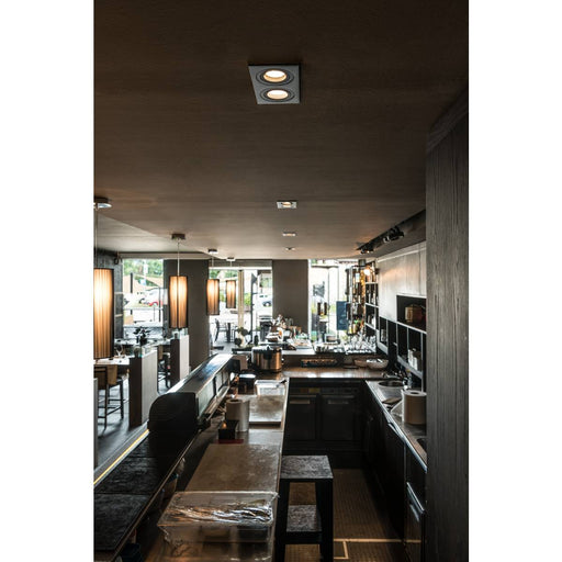 SLV 113492 NEW TRIA II GU10 downlight, rectangular, matt black, max. 2x50W, incl. clip springs - Toplightco