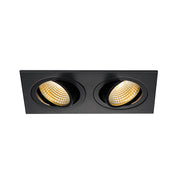 SLV 113890 NEW TRIA 2 DL SQUARE SET, matt black, 2x 6W, 38°, 2700K, incl. driver, clip springs - Toplightco