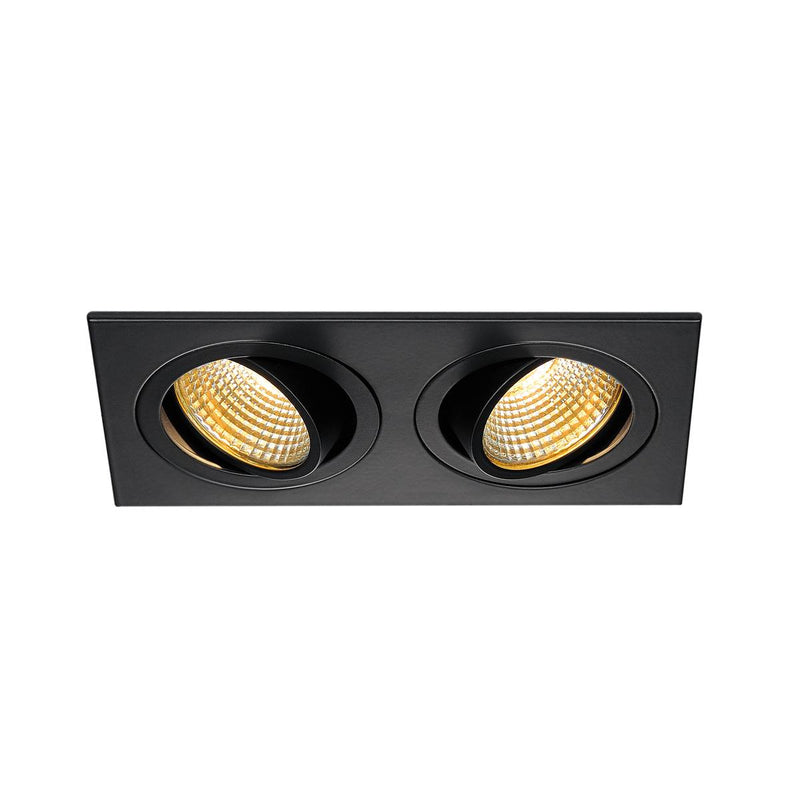 SLV 113890 NEW TRIA 2 DL SQUARE SET, matt black, 2x 6W, 38°, 2700K, incl. driver, clip springs - Toplightco