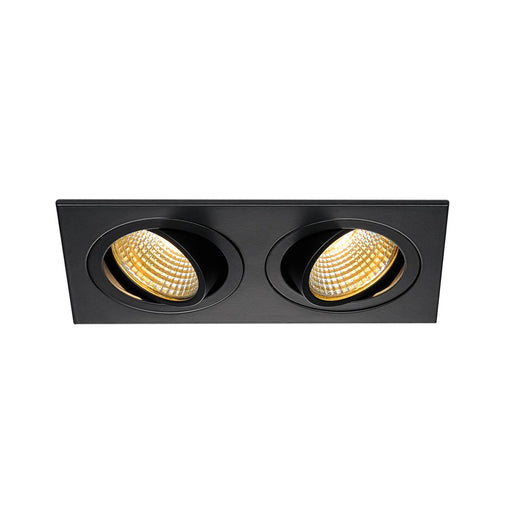 SLV 113890 NEW TRIA 2 DL SQUARE SET, matt black, 2x 6W, 38°, 2700K, incl. driver, clip springs - Toplightco