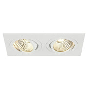 SLV 113891 NEW TRIA 2 DL SQUARE SET, matt white, 2x 6W, 38°, 2700K, incl. driver, clip springs - Toplightco