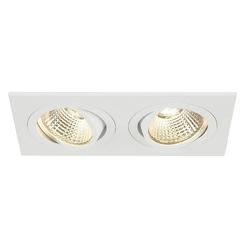 SLV 113891 NEW TRIA 2 DL SQUARE SET, matt white, 2x 6W, 38°, 2700K, incl. driver, clip springs - Toplightco