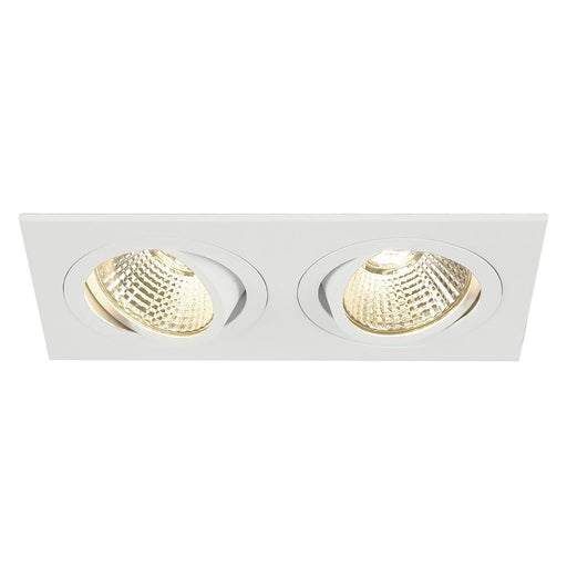 SLV 113891 NEW TRIA 2 DL SQUARE SET, matt white, 2x 6W, 38°, 2700K, incl. driver, clip springs - Toplightco