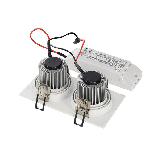SLV 113891 NEW TRIA 2 DL SQUARE SET, matt white, 2x 6W, 38°, 2700K, incl. driver, clip springs - Toplightco