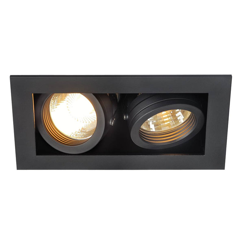 SLV 115520 KADUX 2 GU10 downlight, square , matt black, max. 2x50W - Toplightco