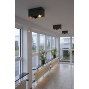 SLV 117110 KARDAMOD SURFACE SQUARE ES111 DOUBLE ceiling light, square, black, 2xGU10, max. 2x75W - Toplightco