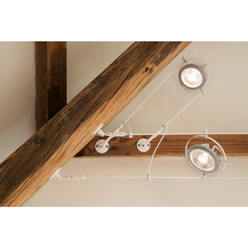 SLV 186311 WALL BRACKET, for TENSEO low-voltage cable system, long, white, 2 pieces - Toplightco