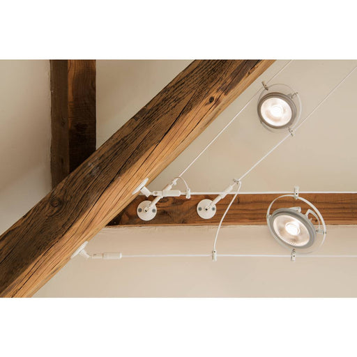 SLV 186311 WALL BRACKET, for TENSEO low-voltage cable system, long, white, 2 pieces - Toplightco