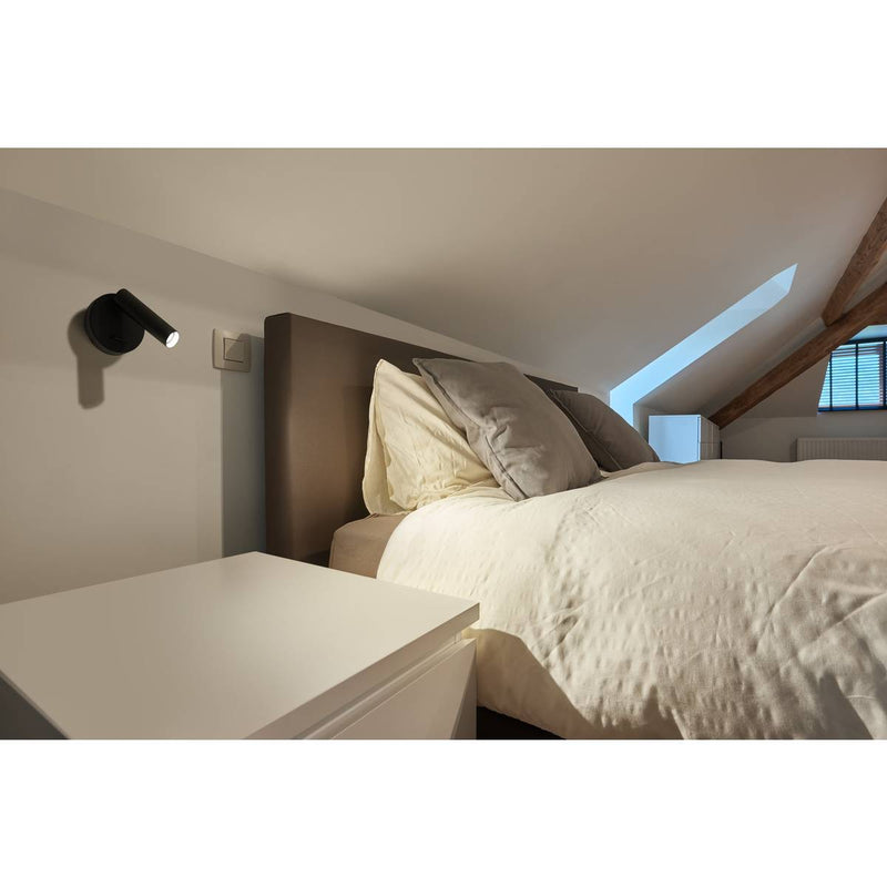 SLV 152340 KARPO 30 single spot, wall and ceiling light, round, black, 7.5W LED, 3000K, with switch - Toplightco