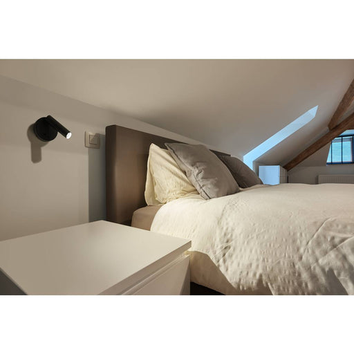 SLV 152340 KARPO 30 single spot, wall and ceiling light, round, black, 7.5W LED, 3000K, with switch - Toplightco