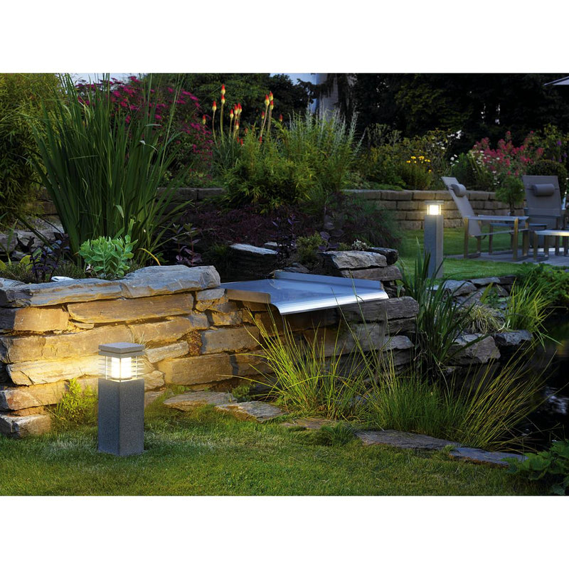 SLV 231410 ARROCK GRANITE 40 bollard light, granite, salt & pepper, E27, max. 15W, IP44 - Toplightco