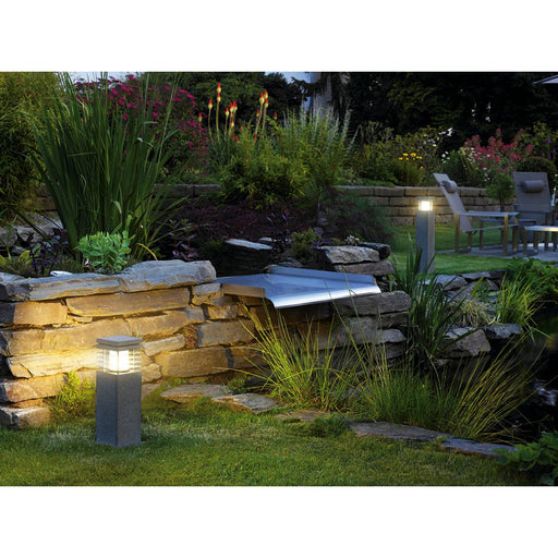 SLV 231410 ARROCK GRANITE 40 bollard light, granite, salt & pepper, E27, max. 15W, IP44 - Toplightco